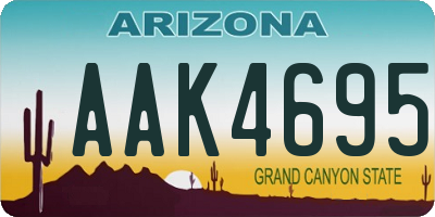 AZ license plate AAK4695