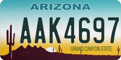 AZ license plate AAK4697