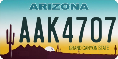AZ license plate AAK4707
