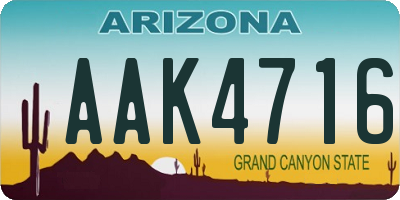 AZ license plate AAK4716