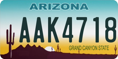 AZ license plate AAK4718