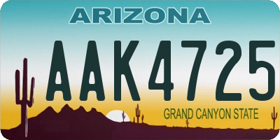 AZ license plate AAK4725