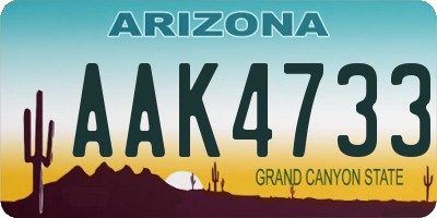 AZ license plate AAK4733