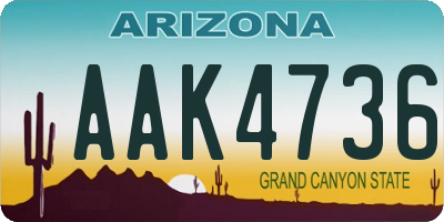 AZ license plate AAK4736