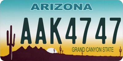 AZ license plate AAK4747