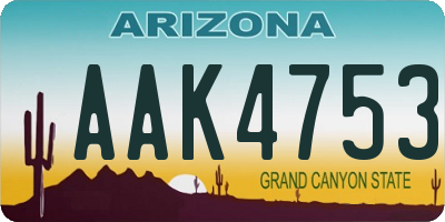 AZ license plate AAK4753