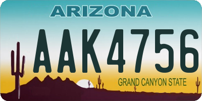 AZ license plate AAK4756