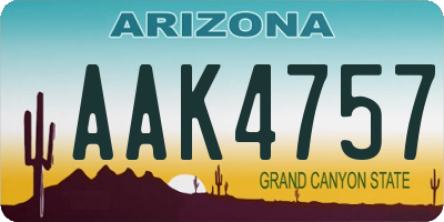 AZ license plate AAK4757