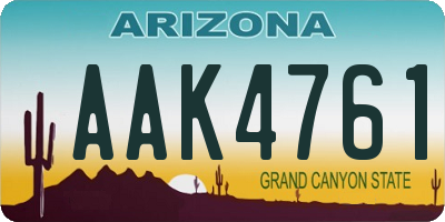 AZ license plate AAK4761