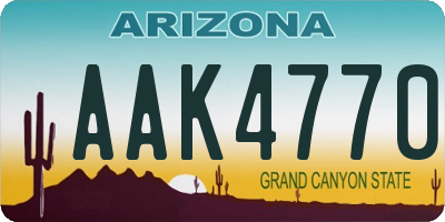 AZ license plate AAK4770