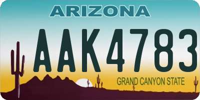 AZ license plate AAK4783