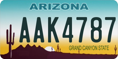 AZ license plate AAK4787