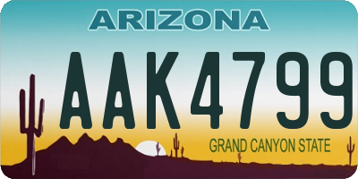 AZ license plate AAK4799