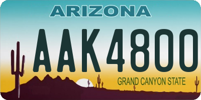 AZ license plate AAK4800