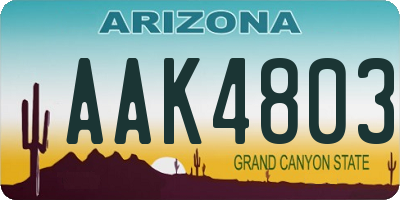 AZ license plate AAK4803