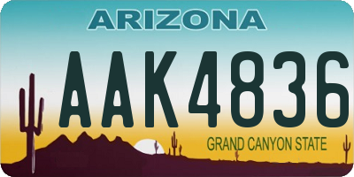 AZ license plate AAK4836