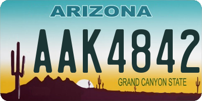 AZ license plate AAK4842