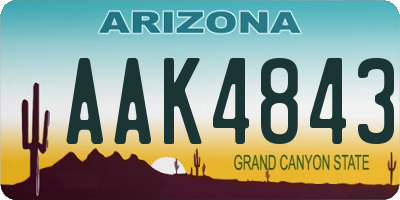 AZ license plate AAK4843