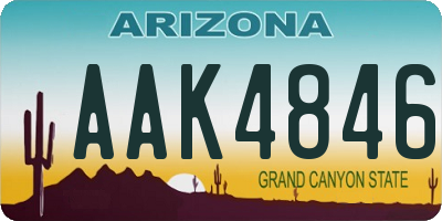 AZ license plate AAK4846
