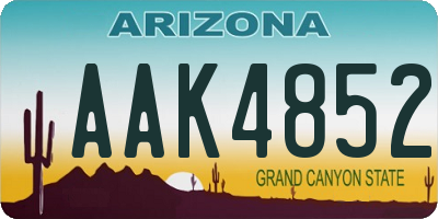 AZ license plate AAK4852