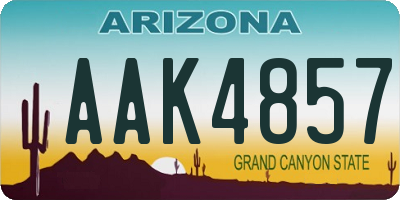 AZ license plate AAK4857