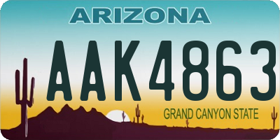 AZ license plate AAK4863