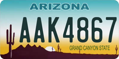 AZ license plate AAK4867