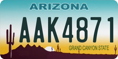 AZ license plate AAK4871