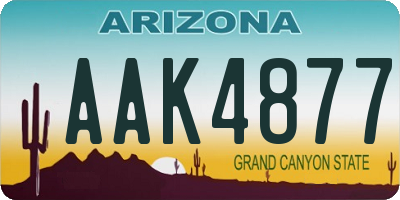 AZ license plate AAK4877