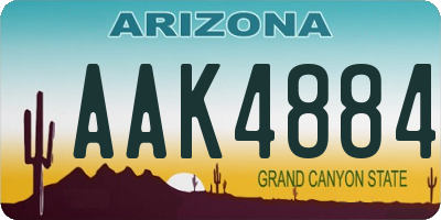 AZ license plate AAK4884
