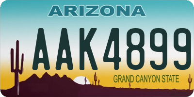 AZ license plate AAK4899