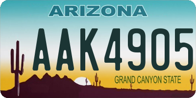 AZ license plate AAK4905
