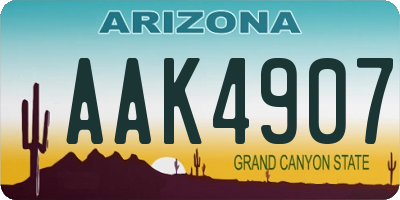 AZ license plate AAK4907