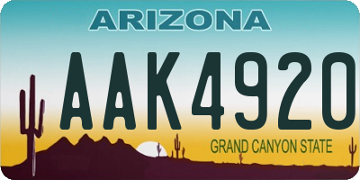 AZ license plate AAK4920