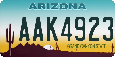 AZ license plate AAK4923