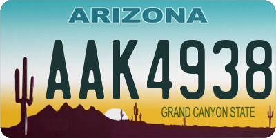 AZ license plate AAK4938