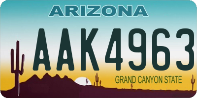 AZ license plate AAK4963