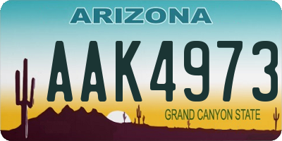 AZ license plate AAK4973