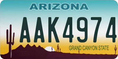 AZ license plate AAK4974
