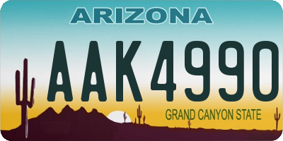 AZ license plate AAK4990