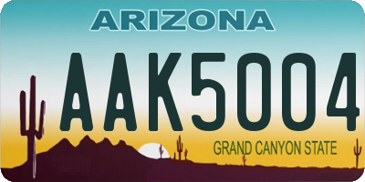 AZ license plate AAK5004