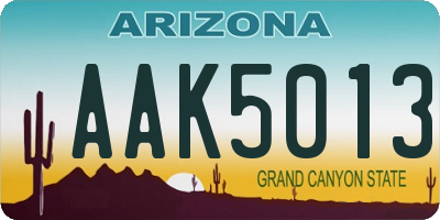 AZ license plate AAK5013