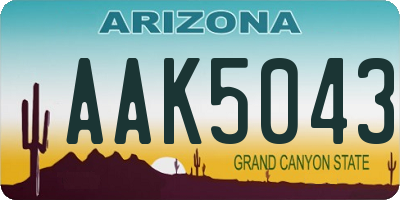 AZ license plate AAK5043