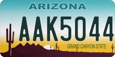 AZ license plate AAK5044
