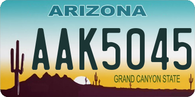 AZ license plate AAK5045