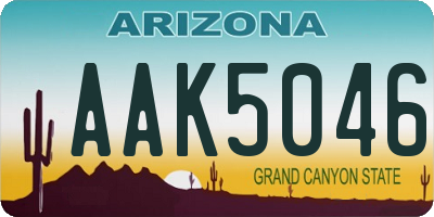 AZ license plate AAK5046