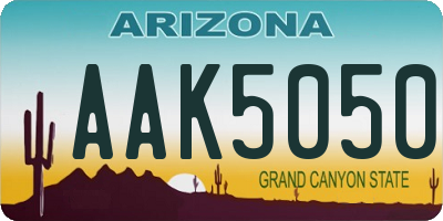 AZ license plate AAK5050