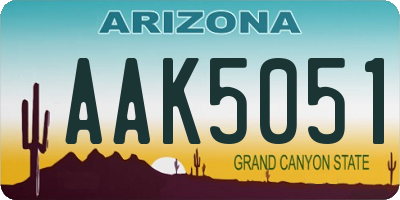AZ license plate AAK5051