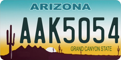 AZ license plate AAK5054