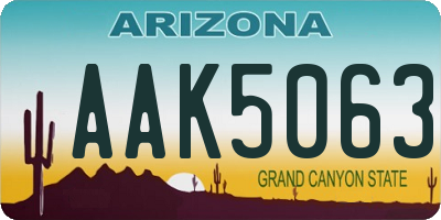 AZ license plate AAK5063